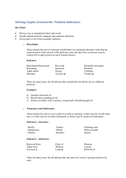 Solving Cryptic Crosswords: Position Indicators