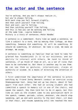 the actor and the sentence - Andrew Wood Acting Studio