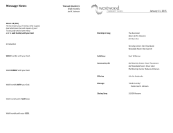 Message Notes - Westwood Community Church