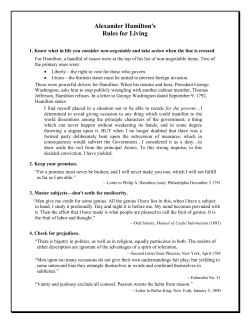 Alexander Hamilton`s Rules for Living
