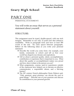 Senior Exit Portfolio: Handbook