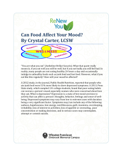 Can Food Affect Your Mood? By Crystal Carter, LCSW