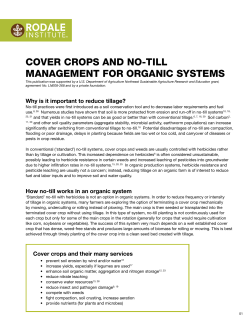 cover crops and no9till management for organic systems