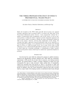 the three-pronged strategy of india`s preferential trade policy