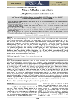 Nitrogen fertilization in pea cultivars