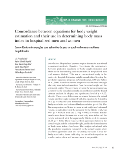 Concordance between equations for body weight estimation