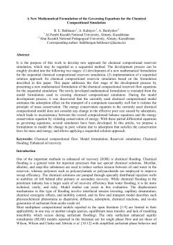 A New Mathematical Formulation of the Governing Equations for the