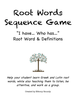 Root Words Sequence Game