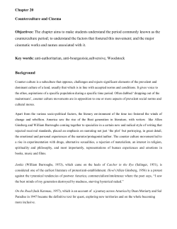 Chapter 20 Counterculture and Cinema Objectives: The