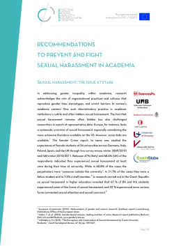 EGERA recommendations to prevent and fight sexual