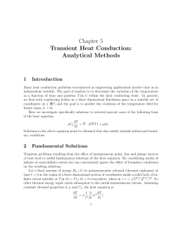 Chapter 5 Transient Heat Conduction: Analytical