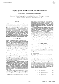 Tagging Syllable Boundaries with Joint N