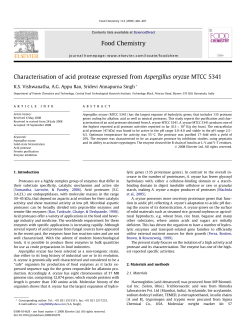 Characterisation of acid protease expressed from