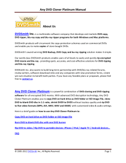 Any DVD Cloner Platinum Manual