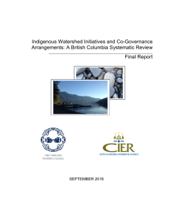 Indigenous Watershed Initiatives and Co