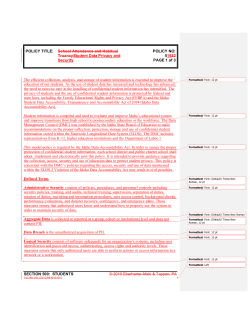 Student Data Policy - Idaho City Schools