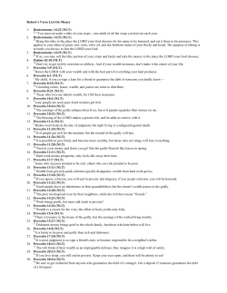 Robert`s Verse List On Money 1. Deuteronomy 14:22 (NLT) 22 "You