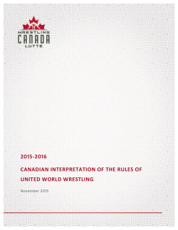 Wrestling Canada Lutte rulebook