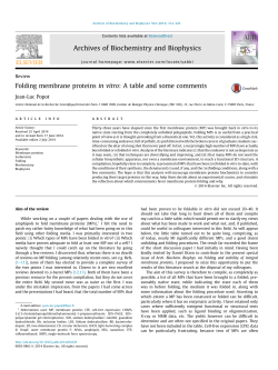 Folding membrane proteins in vitro