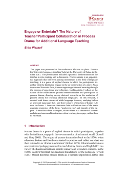 Engage or Entertain? The Nature of Teacher/Participant