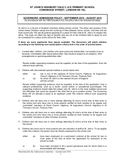 Admissions Policy 2018-19