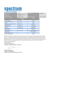 Certificate Of Analysis