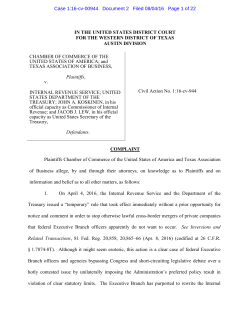 Chamber of Commerce v. IRS - US Chamber Litigation Center