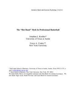 Hot Hand - CiteSeerX