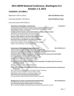 2015 ABFM National Conference, Washington D.C. October 1