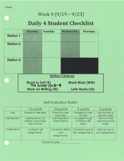 Daily 4 Student Checklist