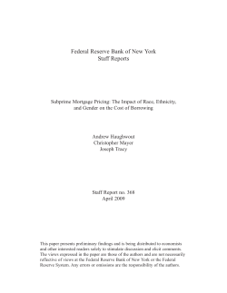 Subprime Mortgage Pricing - Federal Reserve Bank of New York