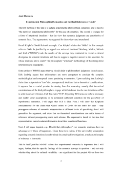 1 Amir Horowitz Experimental Philosophical Semantics and the Real