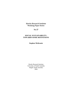 Social sustainability: towards some definitions