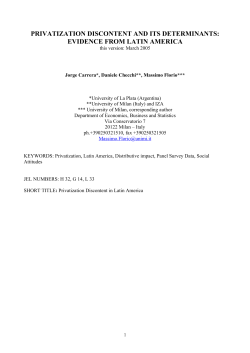 privatization discontent and its determinants: evidence from latin