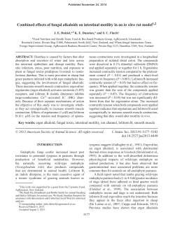 Combined effects of fungal alkaloids on intestinal motility in an in