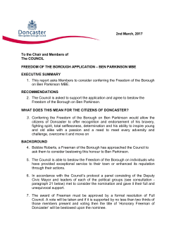 Freedom of the Borough Application