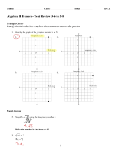 Algebra II Honors--Test Review 5-6 to 5-8