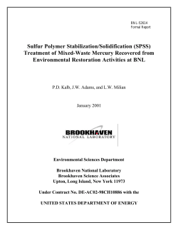 Sulfur polymer stabilization/solidification (SPSS) treatment - CLU-IN