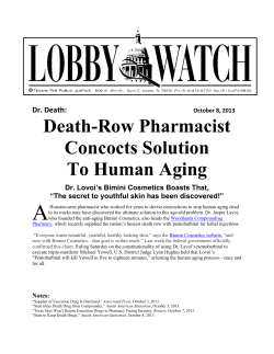 Death-Row Pharmacist Concocts Solution To Human Aging