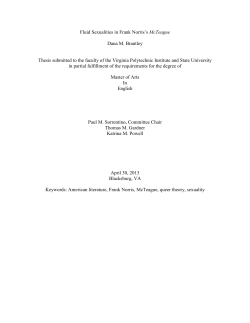 Fluid Sexualities in Frank Norris`s McTeague