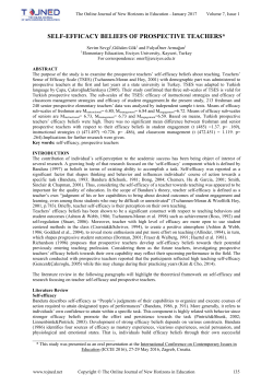 self-efficacy beliefs of prospective teachers