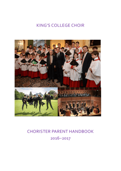 Chorister parent handbook August 2016