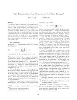 Fast Approximation of the Permanent for Very Dense Problems