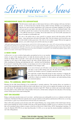 Fall 2016 - Riverview Credit Union
