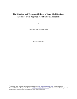 The Selection and Treatment Effects of Loan Modifications