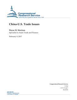 China-US Trade Issues - Homeland Security Digital Library
