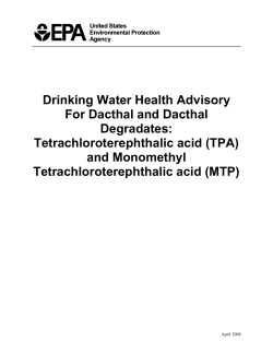 Drinking Water Health Advisory for Dacthal and Dacthal Degradates