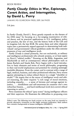 Partly Cloudy: Ethics in War, Espionage, Covert Action, and