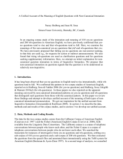 A Unified Account of the Meaning of English Questions with Non