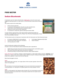FOOD SECTOR Sodium Bicarbonate
